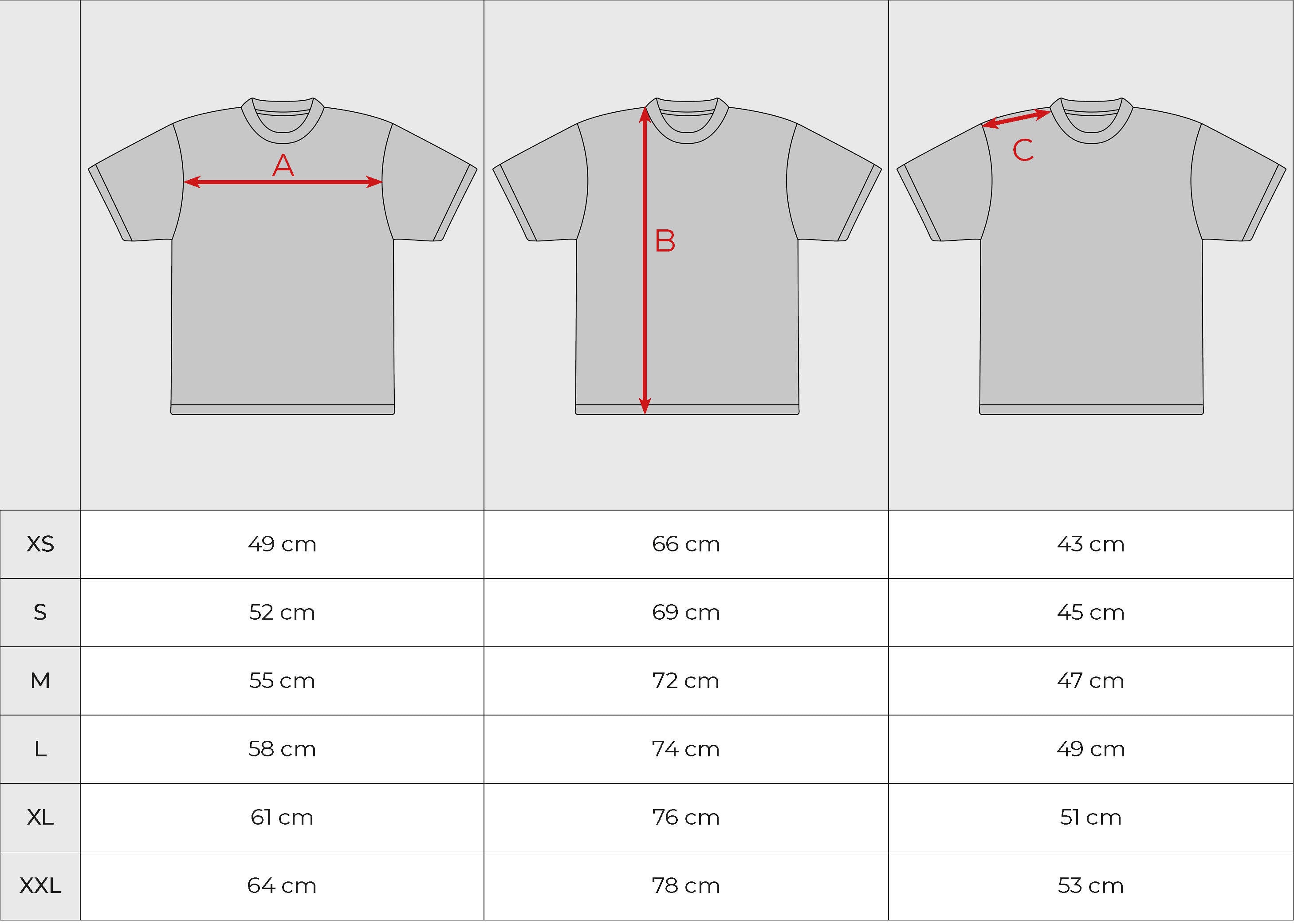 Baron Filou Slightly Oversized T-Shirt_Size chart